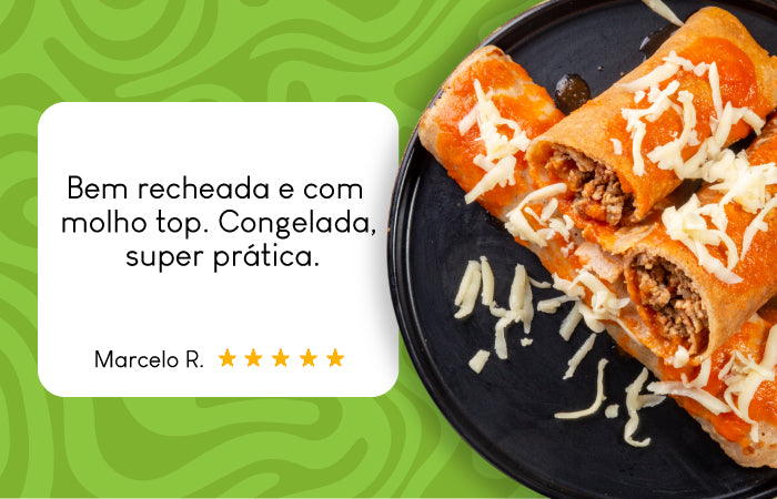 Avaliação da da Refeição de Panqueca de Carne Moída ao Sugo com Queijo Edit alt text