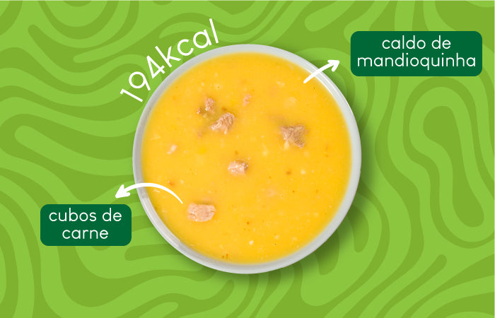 Ingredientes de Caldo de mandioquinha com carne em cubos