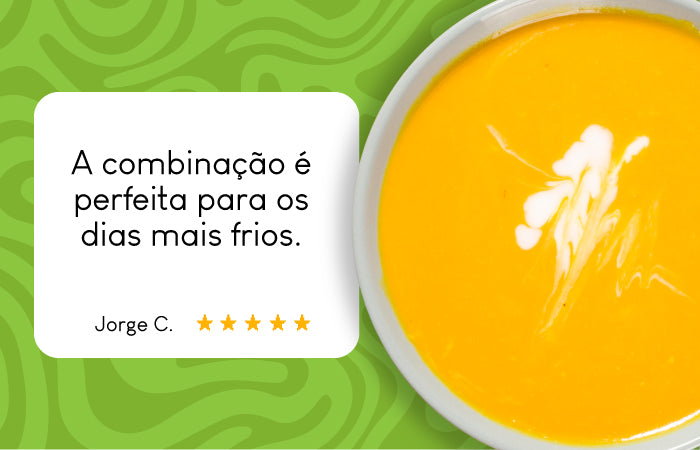 Avaliação de Creme de abóbora com gengibre e leite de coco