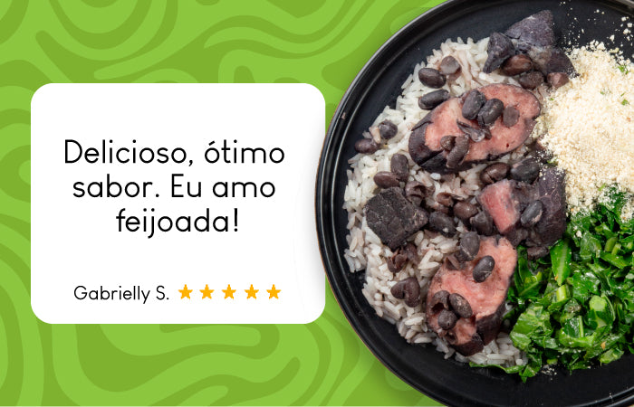 Avaliação da Refeição de Feijoada Light, Farofa, Arroz Branco e Couve Refogada