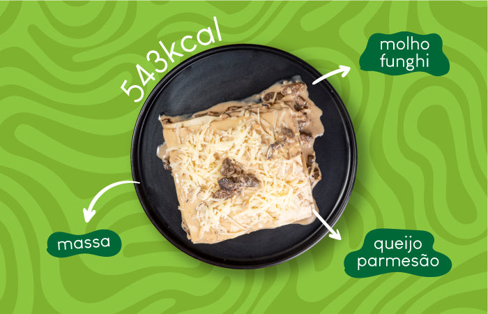 Ingredientes da Refeição de Lasanha com funghi