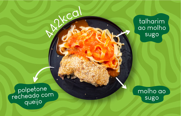 Ingredientes da Refeição de Polpetone com Talharim ao Molho de Tomate