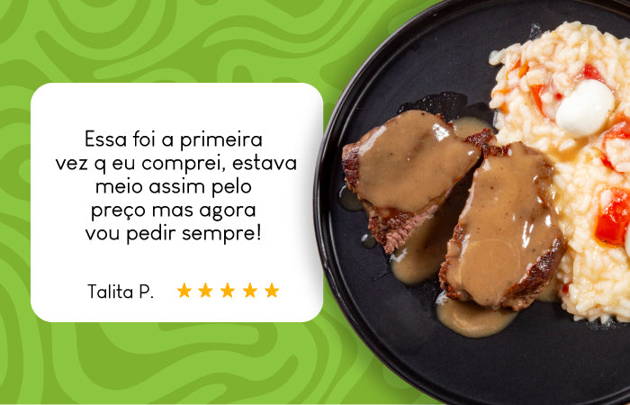 Avaliação da Refeição de Risoto Caprese e Tomate Confitado, Medalhão de Filé Mignon ao Molho Madeira