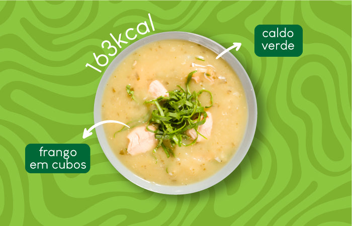 Ingredientes de Caldo verde com frango em cubos